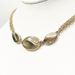 Vintage Givenchy Gold-tone Choker Collar Necklace Logo Multistrand Chain
